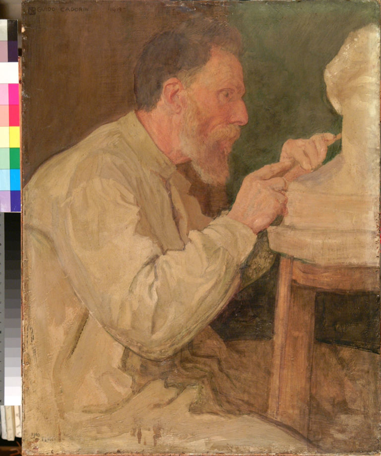Guido Cadorin, Ritratto del padre, 1910, 83x62 cm, tempera su cartone, Collezione privata © Claudio Franzini