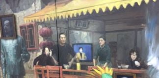 Un'opera di Li Qing, esposta a Nanchino