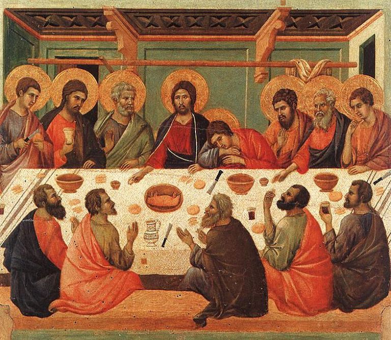 Duccio di Buoninsegna, Ultima Cena, dal retro della parte centrale della Maestà, 1308-11, Museo dell’Opera Metropolitana, Siena