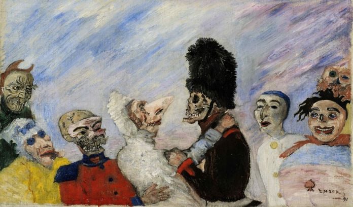 Ca s'est passé en novembre ! James-Ensor-Squelette-arr%C3%AAtant-masques-696x408