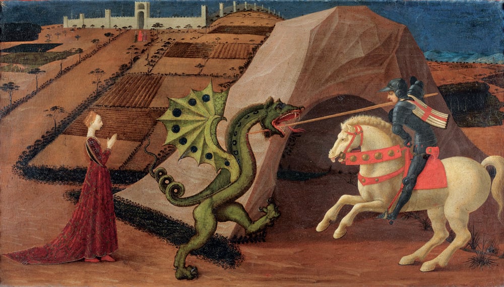 Paolo Uccello, San Giorgio e il drago, 1440 ca., Tempera su tavola, Parigi, Musée Jacquemart-André, Institut de France
