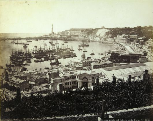 Robert Rive, Genova veduta dal Collegio della Marina,1860-1865, Stampa all’albumina, cm 19,5x25