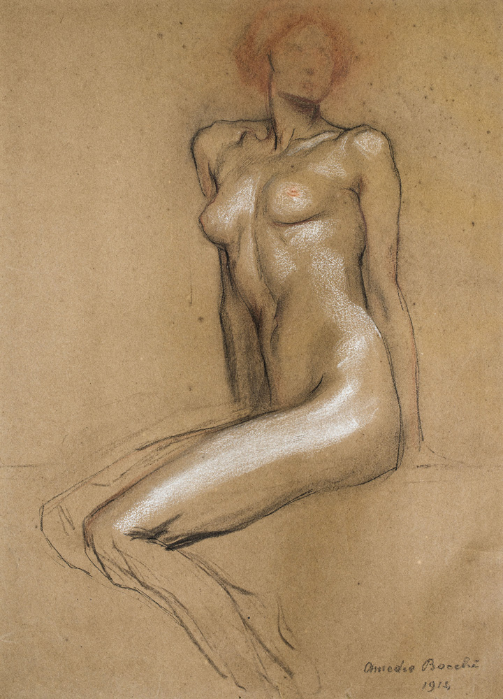 Amedeo Bocchi, Nudo, studio per l’affresco La ricchezza, 1914 - Collezione privata