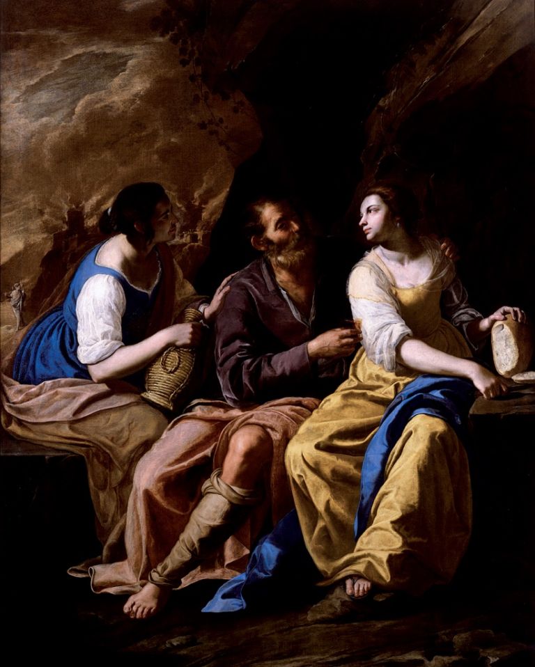 Artemisia Gentileschi e Bernardo Cavallino, Loth e le figlie, 1635-37 ca.. Toledo, lent by the Museum of Art, Clarence Brown Fund. ©Toledo Museum of Art. Photo Richard Goodbody Inc.