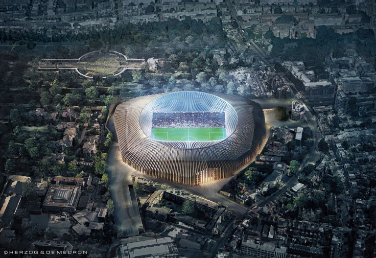 Il progetto per il nuovo Stamford Bridge, Londra (c) Herzog & de Meuron