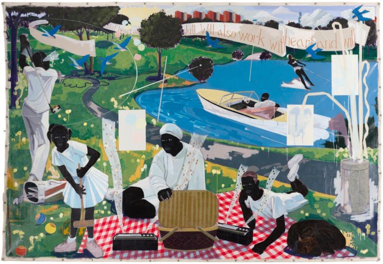 Kerry James Marshall, Past Times, 1997 - Metropolitan Pier and Exhibition Authority, McCormick Place Art Collection, Chicago - © Kerry James Marshall - Photo Nathan Keay, © MCA Chicago