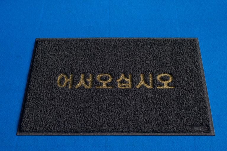 Sinae Yoo, Welcome, 2016, carpet, photo by Giorgio Benni