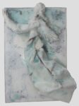 Fausto Melotti, Angelo su piastra, 1950 ca., ceramica smaltata policroma, 28x21 cm