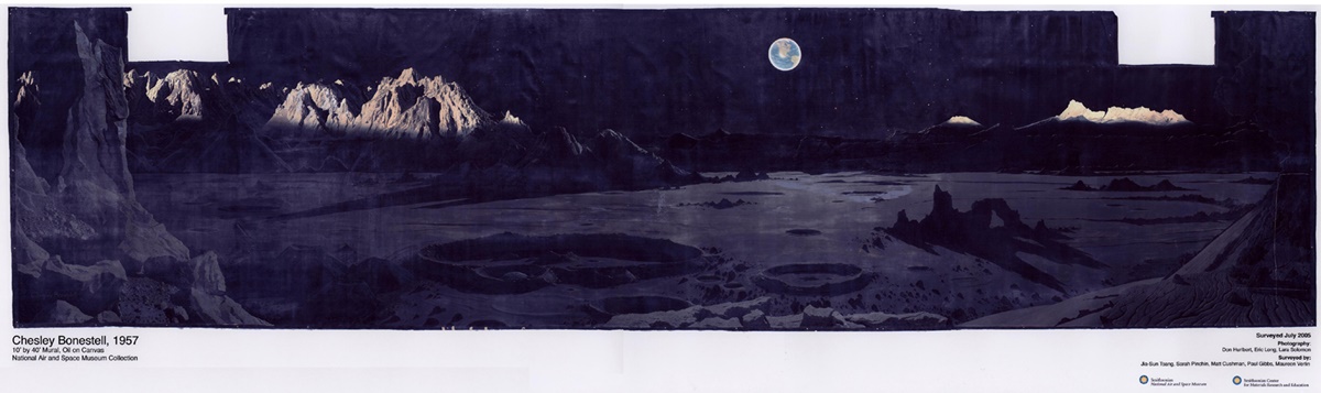 Lunar Mural, painted by Chesley Bonestell in 1957
