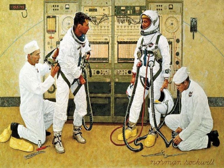 Norman Rockwell Grissom and Young 1965 NASA, splendide immagini per raccontare Trappist-1. Ma anche gli artisti vanno nello spazio