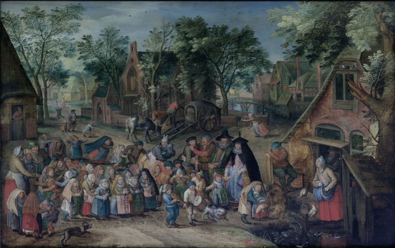 Pieter Brueghel il Giovane, La sposa di Pentecoste, 1620-23. Anhaltische Gemäldegalerie Dessau