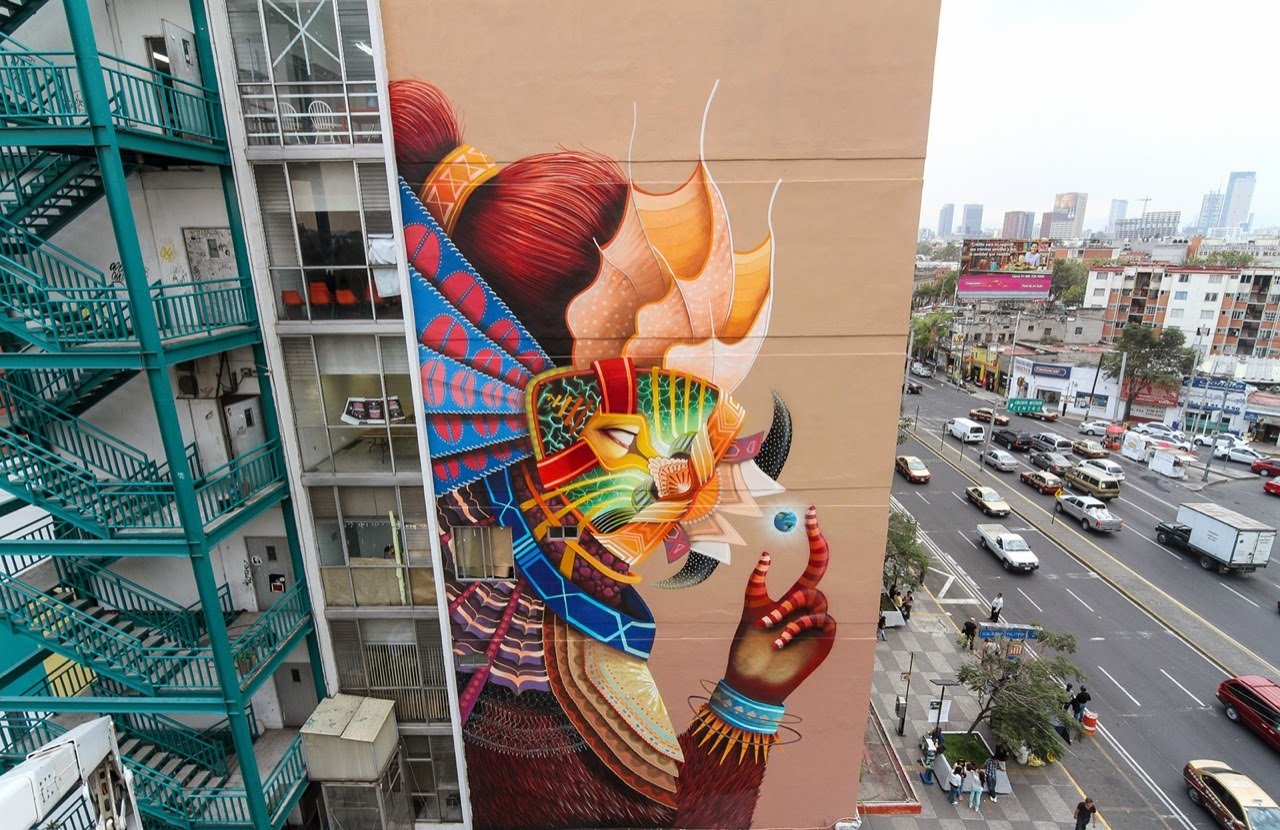 Un murale di Curiot a Città del Messico