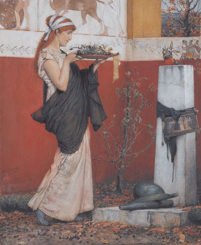 Lawrence Alma-Tadema, A Votive Offering, 1873 (acquerello su carta, 47,3 x 39,4 cm), Lady Lever Art Gallery, National Museums Liverpool ©Courtesy of National Museums Liverpool, Lady Lever Art Gallery