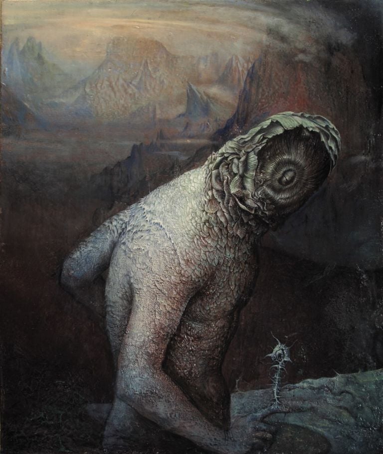 Agostino Arrivabene, Coniunctio (diptico), 2016-17, olio su legno, cm 60 x 50