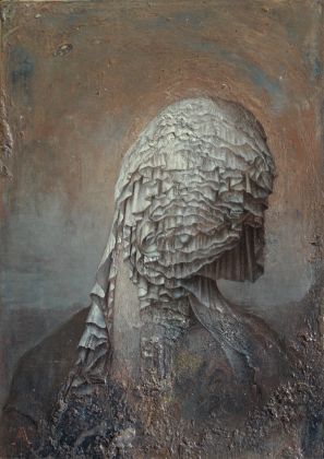 Agostino Arrivabene, Hospes comesque corporis, 2016, olio su legno, cm 35 x 25