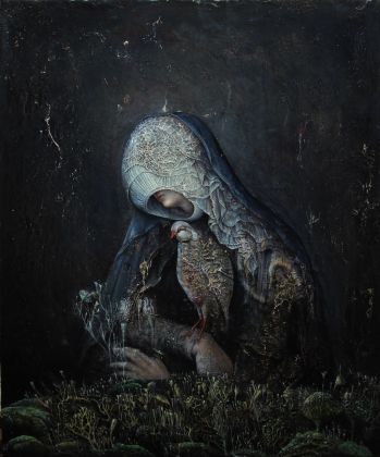 Agostino Arrivabene, Profumo dello spirito, 2017 (dittico), olio su legno, cm 60x50