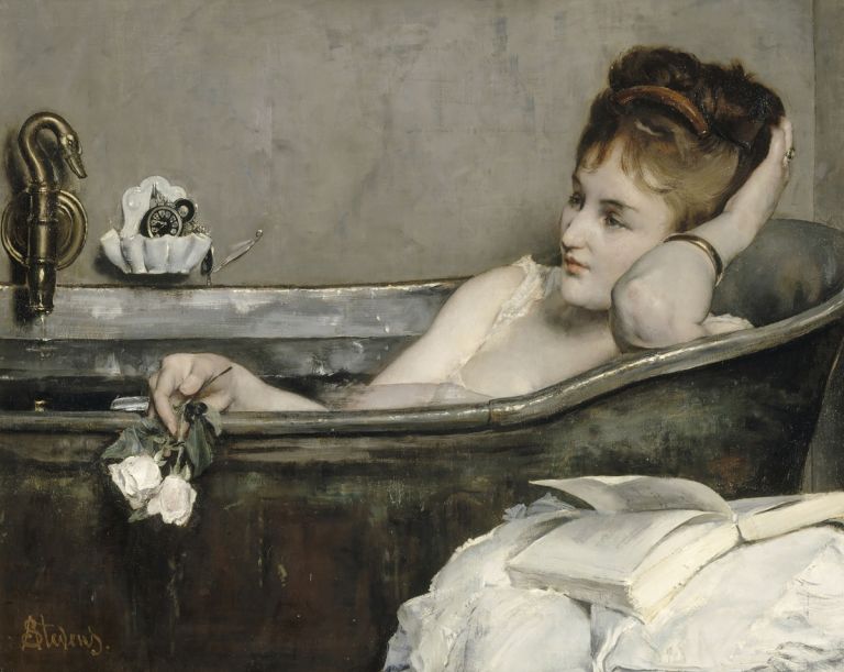 Alfred Stevens, Il bagno, 1873-1874, olio su tela, 73,5 x 92,8 cm, Parigi, Musée d’Orsay © René-Gabriel Ojéda – RMN-Réunion des Musées Nationaux – distr. Alinari