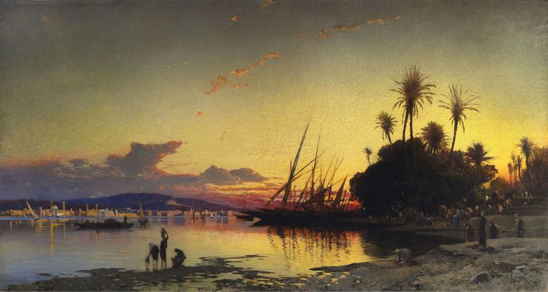 Tramonto sul Nilo (Sunset on the Nile) di Hermann Corrodi