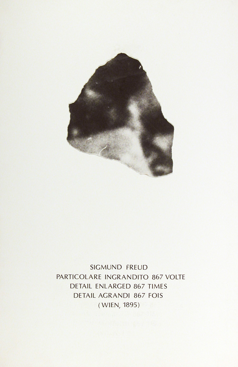 Emilio Isgrò, Particolare per Alfabeta, 1983, collage su cartone, 397 x 260 mm, Collezione Galleria Civica di Modena