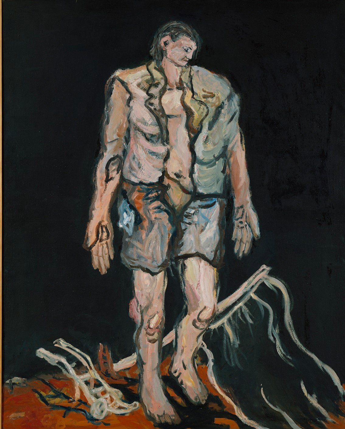 Georg Baselitz, Ein neuer Type / Un nuovo tipo, 1966, olio su tela, cm 162 x 130. Collezione privata, © Georg Baselitz 2017. Photo: Frank Oleski, Colonia