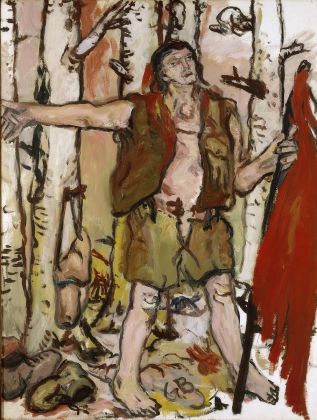 Georg Baselitz, Rotgrüner / Il rossoverde, 1965, olio su tela, cm 151x116. Collezione privata © Georg Baselitz 2017