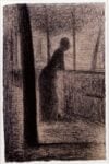 Georges Seurat, Donna appoggiata a un parapetto della Senna, 24,1 x 16 cm. Parigi, collezione Prat