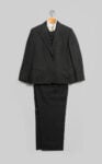 Emsley. Suit (Jacket, Pants, and Vest), 1983. Black wool. Inner garment: Lord & Taylor. Shirt, circa 1960s. White cotton. Georgia OKeeffe Museum, Santa Fe, N.M.; Gift of Juan and Anna Marie Hamilton, ph. © Gavin Ashworth