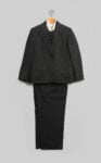 Emsley. Suit (Jacket, Pants, and Vest), 1983. Black wool. Inner garment: Lord & Taylor. Shirt, circa 1960s. White cotton. Georgia O’Keeffe Museum, Santa Fe, N.M.; Gift of Juan and Anna Marie Hamilton, ph. © Gavin Ashworth