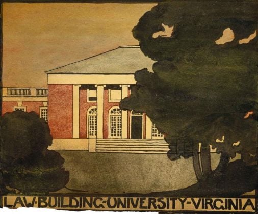Georgia O’Keeffe, Untitled (Law Building - University of Virginia), 1912-1914, Watercolor on paper