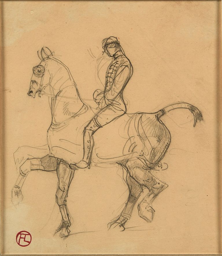 Henri de Toulouse-Lautrec, Cavalier, 1880. Pencil Drawing, 15,9x14,8 cm. Ph. © Herakleidon Museum, Athens Greece