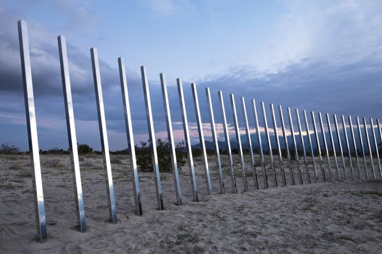 Installation view of Philip K. Smith, The Circle of Land and Sky, at Desert X, 2017. Photo by Lance Gerber, courtesy of the artist, Royale Projects, and Desert X