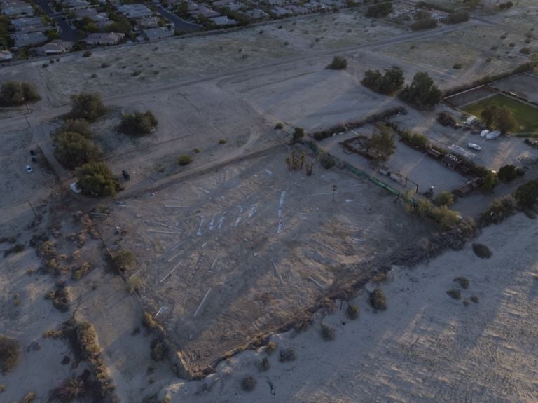 Installation view of Tavares Strachan, I AM, at Desert X, 2017. Photo by David Blank, courtesy of the artist and Desert X