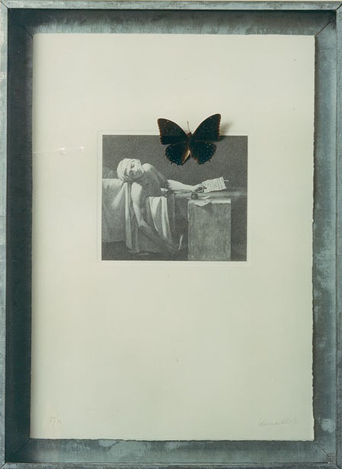 Jannis Kounellis, 1975, Litografia, farfalla cassetta in ferro zincato 57 x 41,5 cm