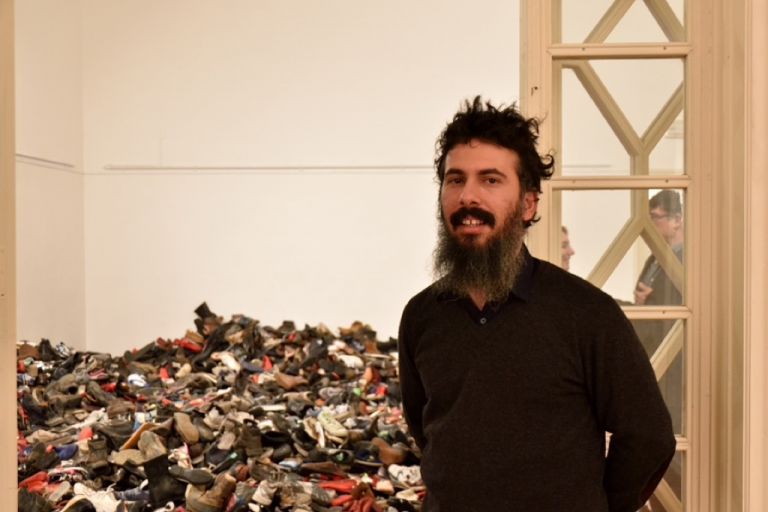 José Yaque durante l’inaugurazione a Villa Pacchiani, Santa Croce sull’Arno 2017. Photo Andrea Paoletti