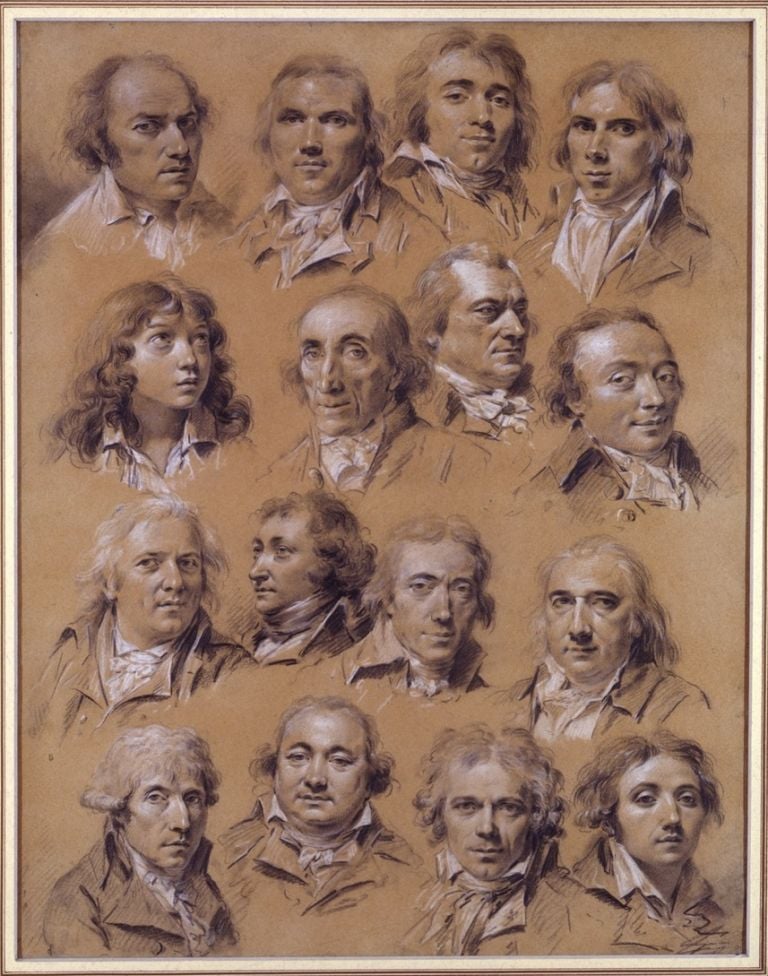 Louis Léopold Boilly, Ritratti di sedici uomini, 57,5 x 45,5 cm. Parigi, collezione Prat