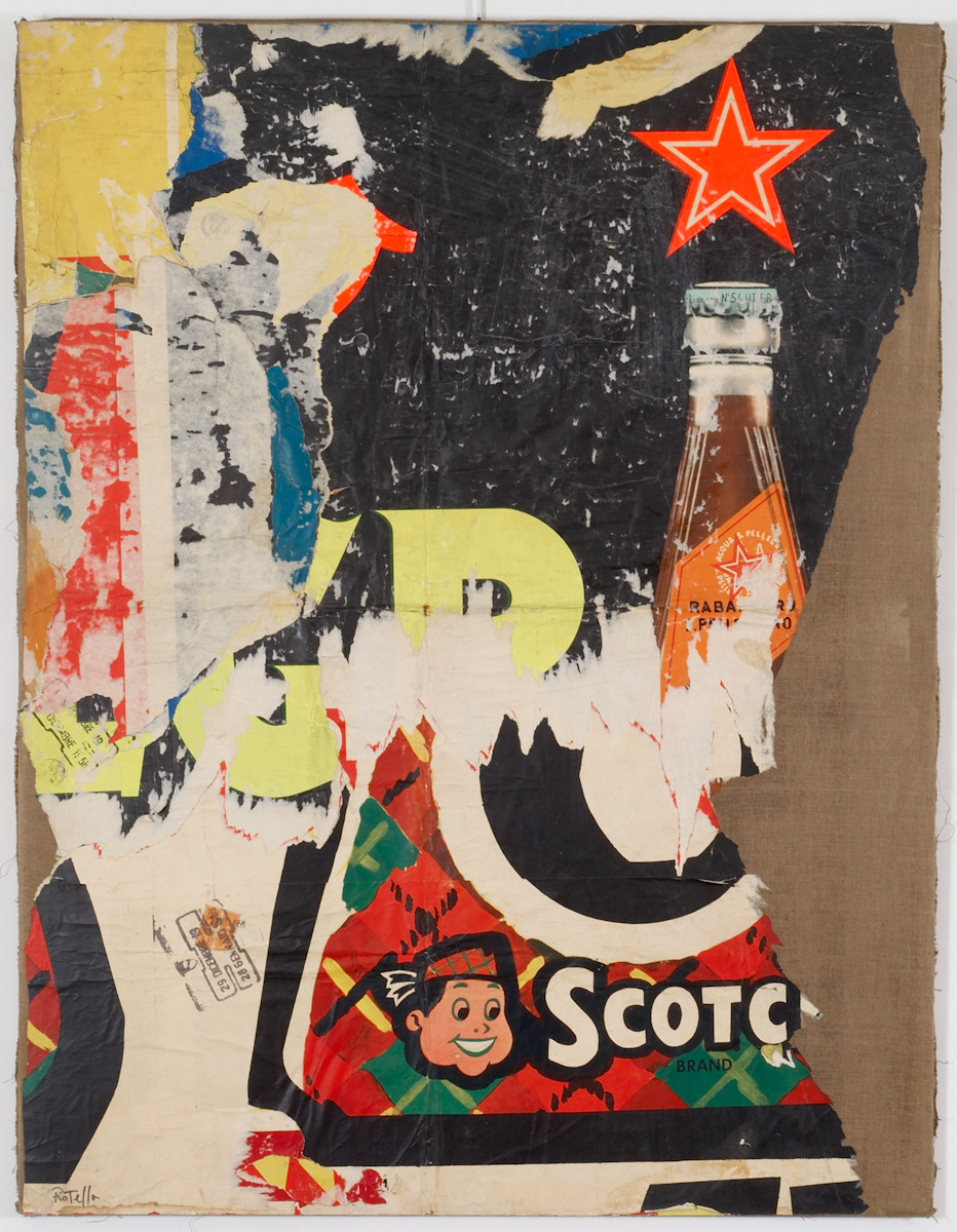 Mimmo Rotella, Scotch Brand, 1958-1959, décollage on canvas, 130.2 x 99.7 x 2.5 cm © 2017 Mimmo Rotella by SIAE