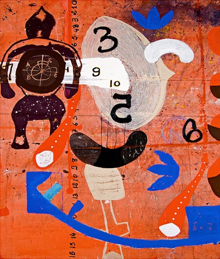 Ouattara Watts, Matrix 00D, 2005, Mixed media on canvas, 200 x 260 cm, Private collection, Courtesy Magazzino Arte Moderna, Roma