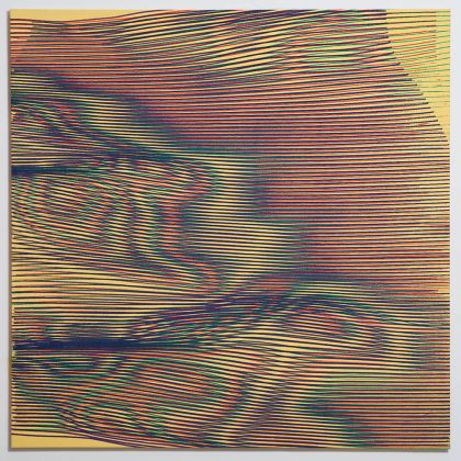 Patrick Tabarelli, {F}, 2017, inchiostro acrilico su tela