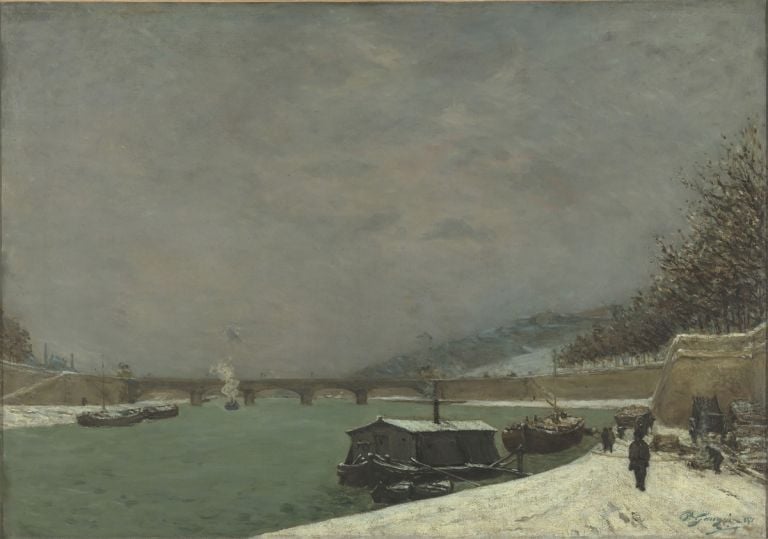 Paul Gauguin, La Senna al ponte Iéna. Tempo nevoso, 1875, olio su tela, 65,4 x 92,4 cm, Parigi, Musée d’Orsay © René-Gabriel Ojéda – RMN-Réunion des Musées Nationaux – distr. Alinari