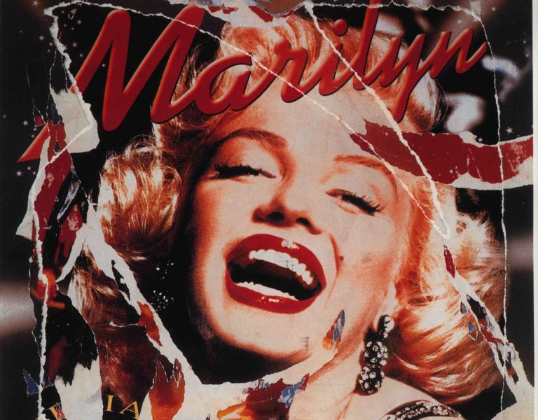 Un decollage di Mimmo Rotella dedicato a Marilyn Monroe