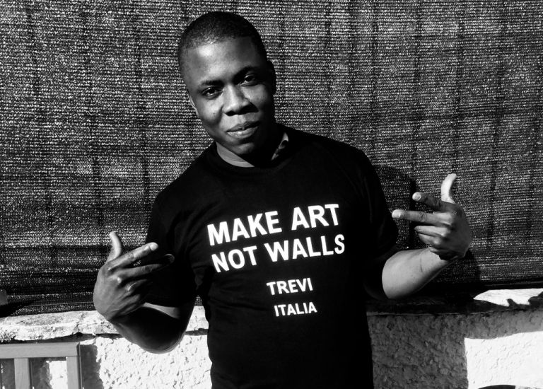 Virginia Ryan, Make Art Not Walls project in Trevi, 2017