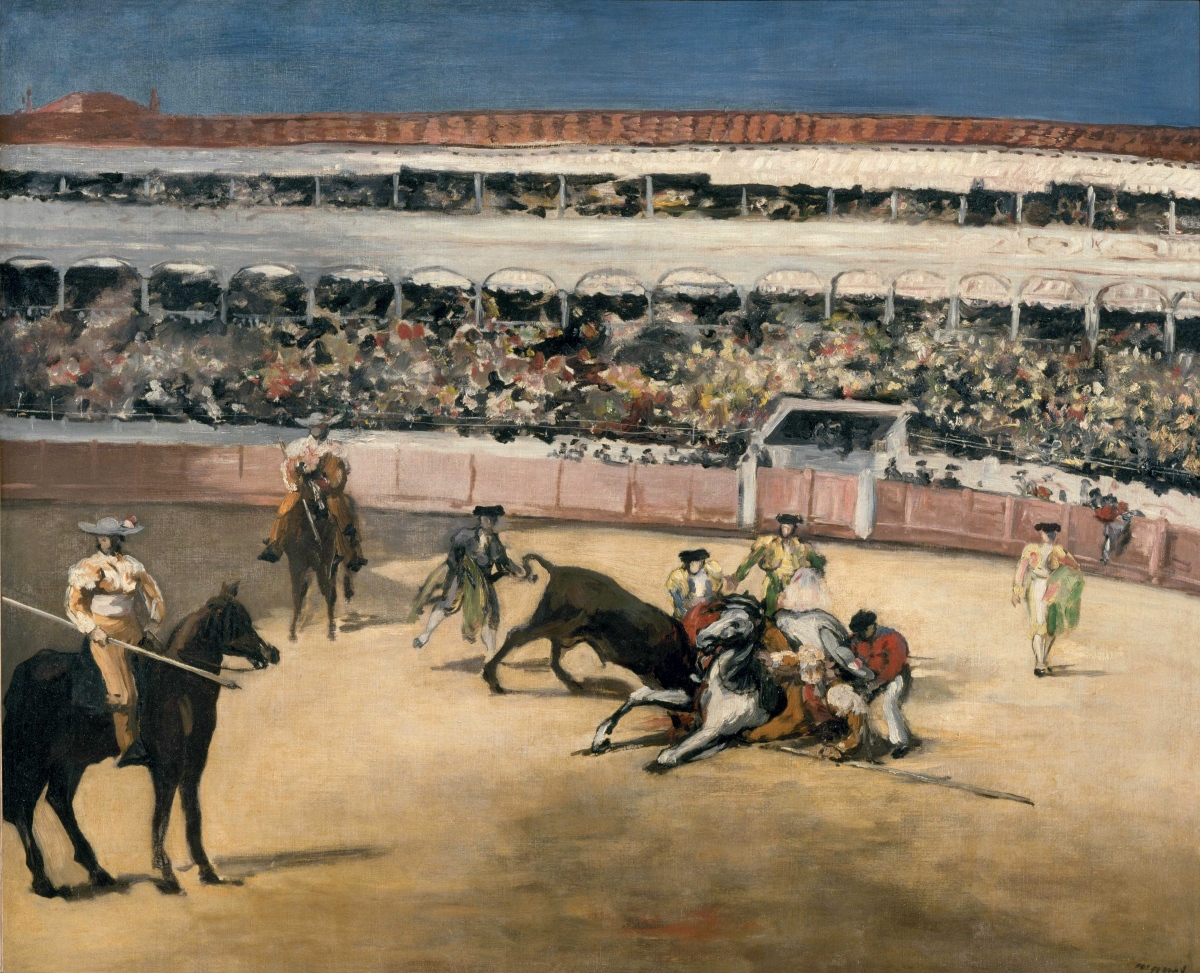 Édouard Manet, Combattimento di tori, 1865-1866, olio su tela, 90 x 111 cm, Parigi, Musée d’Orsay © René-Gabriel Ojéda – RMN-Réunion des Musées Nationaux – distr. Alinari