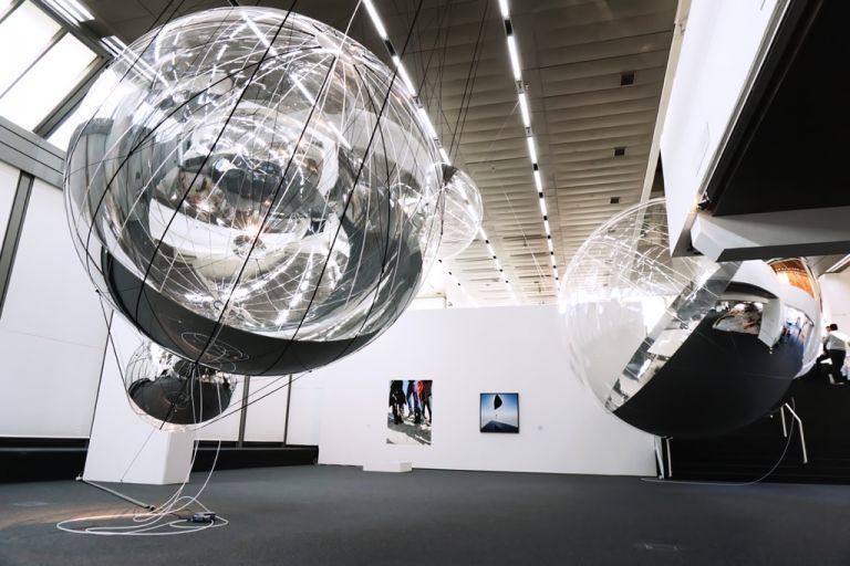 Tomás Saraceno. Aerosolar Journeys. Exhibition view at Wilhelm-Hack-Museum, Ludwigshafen 2017. Photo Erika Pisa