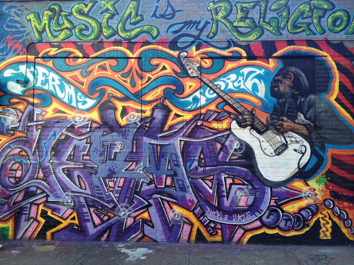 5 Pointz, New York, dettaglio di un graffito (Jimi Hendrix). Ph. by Bryan Pocius via Flickr