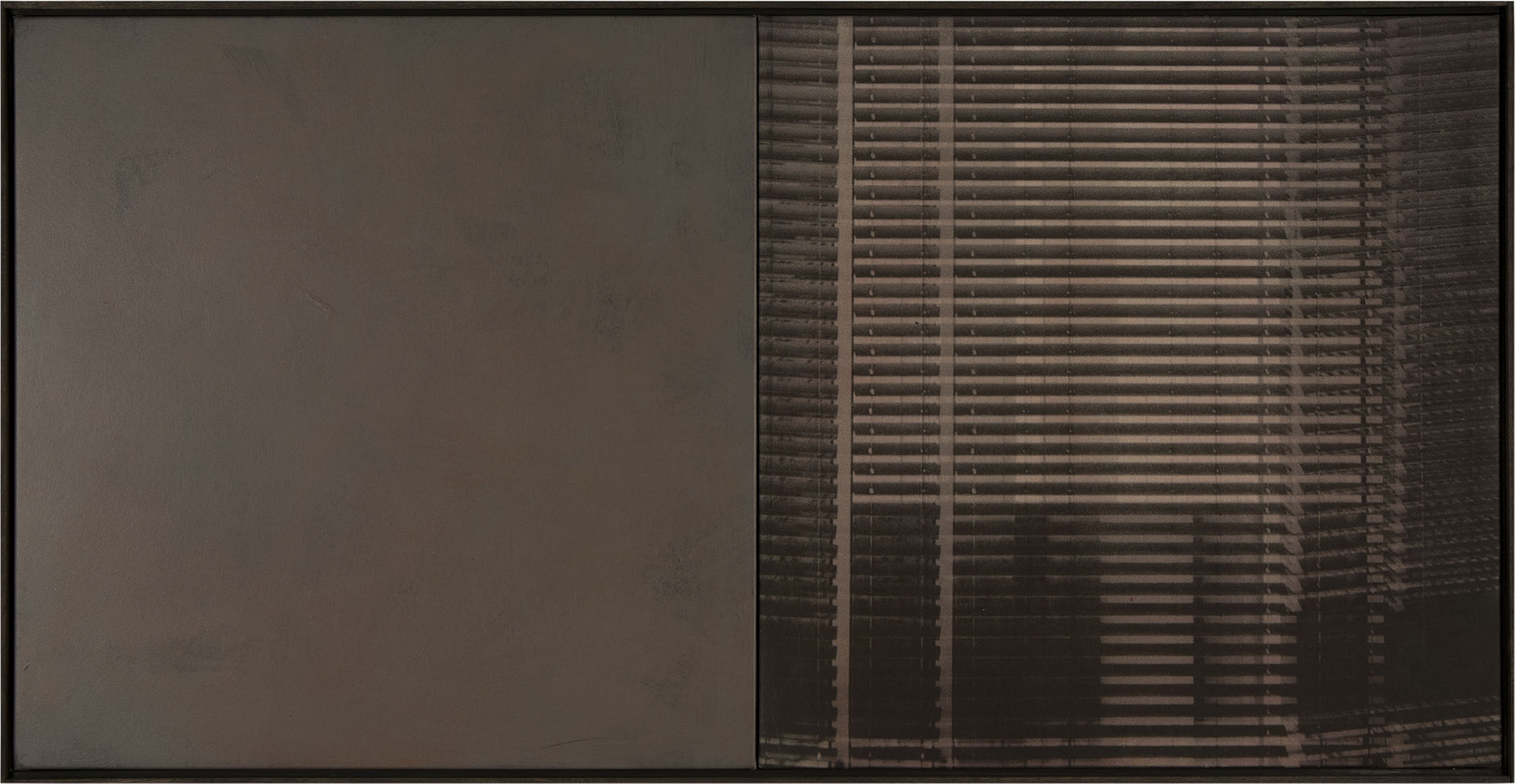Claudia Peill, Rem 2, 2014, acrilico su tela e base fotografica, 60x120 cm