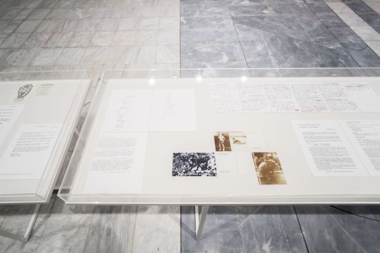 Guillermo Galindo, installation view, Athens Conservatoire (Odeion), documenta 14, photo: Mathias Völzke