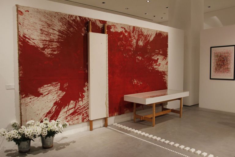 Hermann Nitsch, O.T.M. Colore dal Rito. Exhibition view at CIAC, Foligno 2017