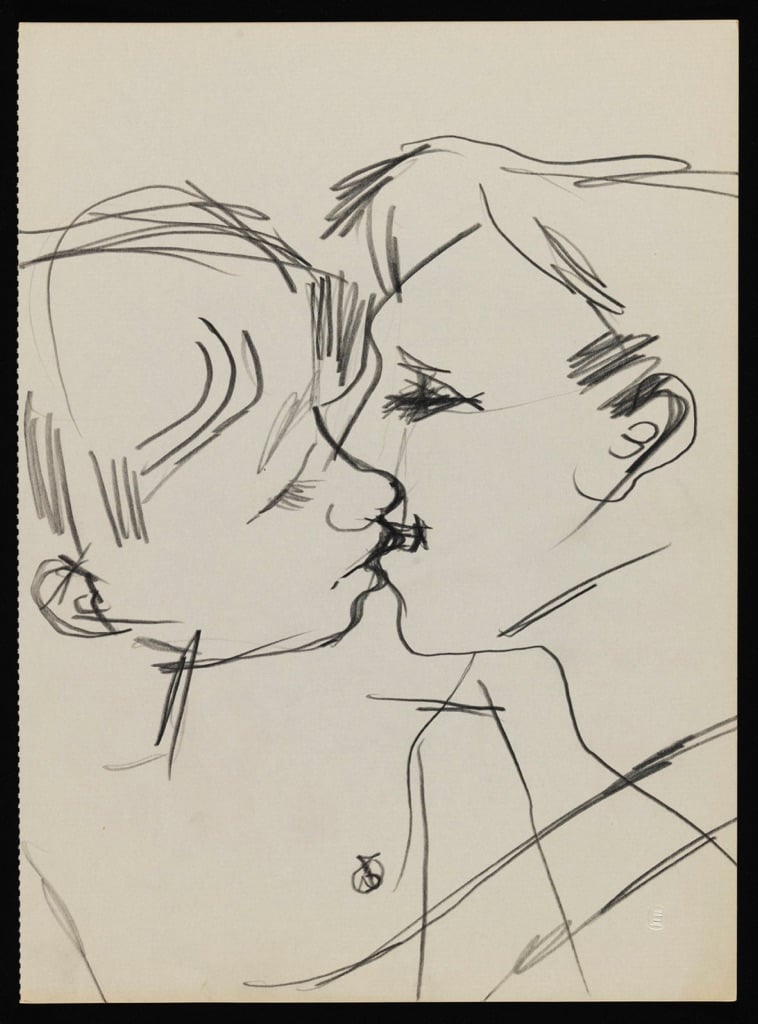 Keith Vaughan, Drawing of Two Men Kissing, 1958–73. Tate Archive © DACS, The Estate of Keith Vaughan. Courtesy Tate