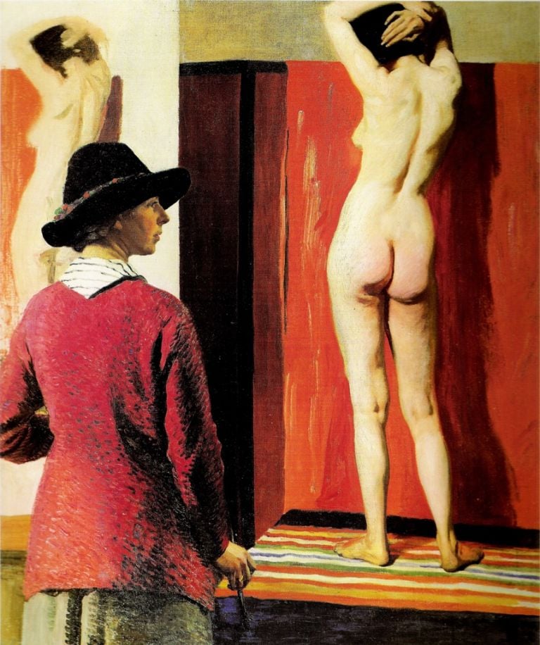 Laura Knight, Self-Portrait and Nude, 1913. Olio su tela, 152,4 x 127,6 cm. National Portrait Gallery, Londra. Courtesy Tate