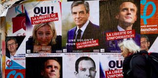Manifesti elettorali per le presidenziali francesi del 2017